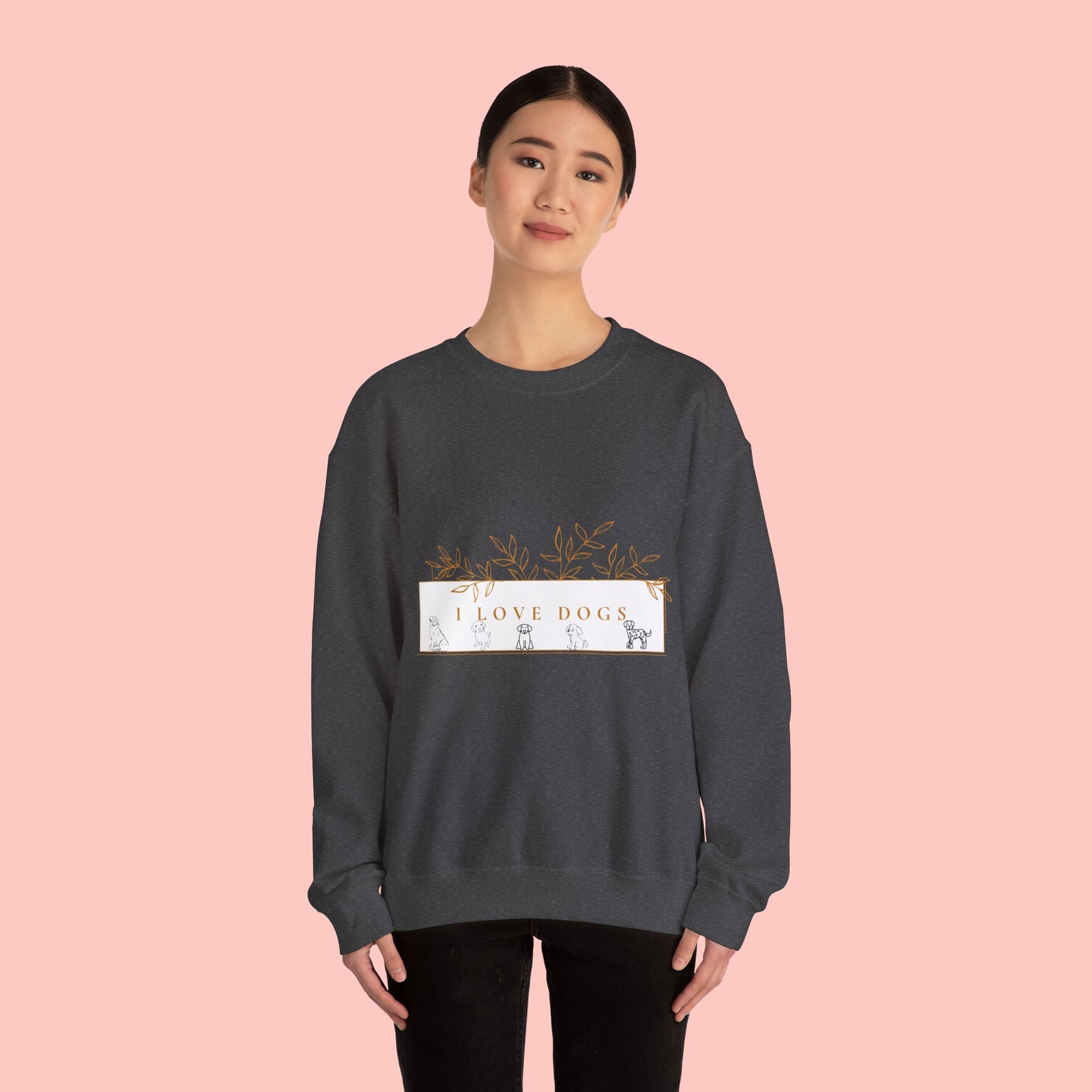I Love Dogs Floral Crewneck Sweatshirt
