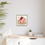 Dog Mom Canvas Print — Framed Matte Wall Art with Cute Dogs & Hearts