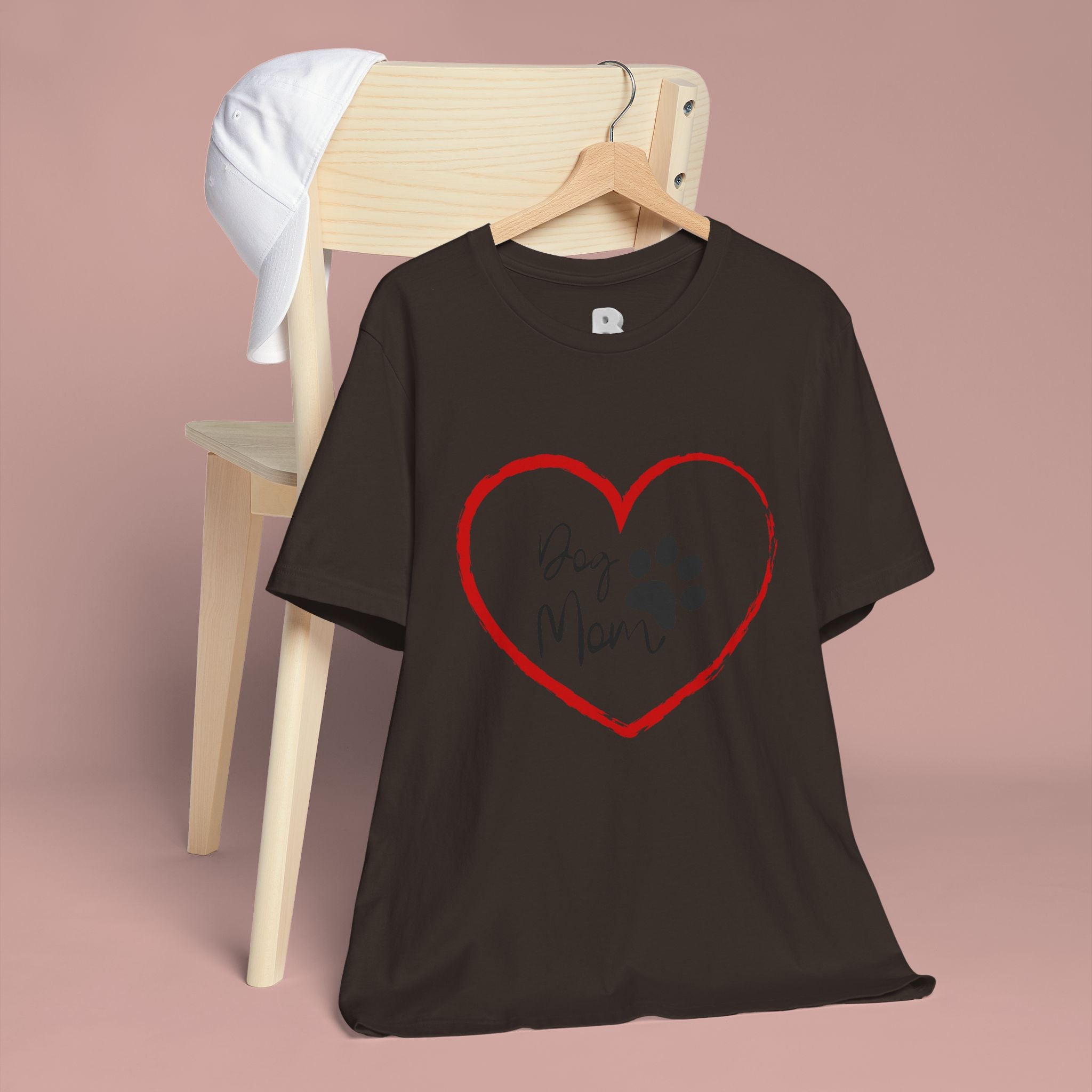 Dog Mom Heart Paw T‑Shirt