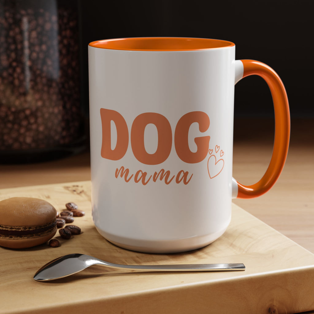 Dog Mama Coffee Mug — Cute Heart Accent Ceramic Mug (11/15 oz)