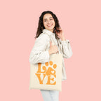 Love Paw Tote Bag — Cute Pet Lover Canvas Tote (LOVE with Paw Print)