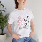 Dog Cuddle Tee – "Would Rather Cuddle My Dog" Paw Print Floral T-Shirt