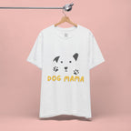 Dog Mama Graphic Tee — Cute Paw Print Dog Face T-Shirt for Dog Lovers