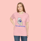 Dog Lover T-Shirt — "Love with my dog." Paw Print Graphic