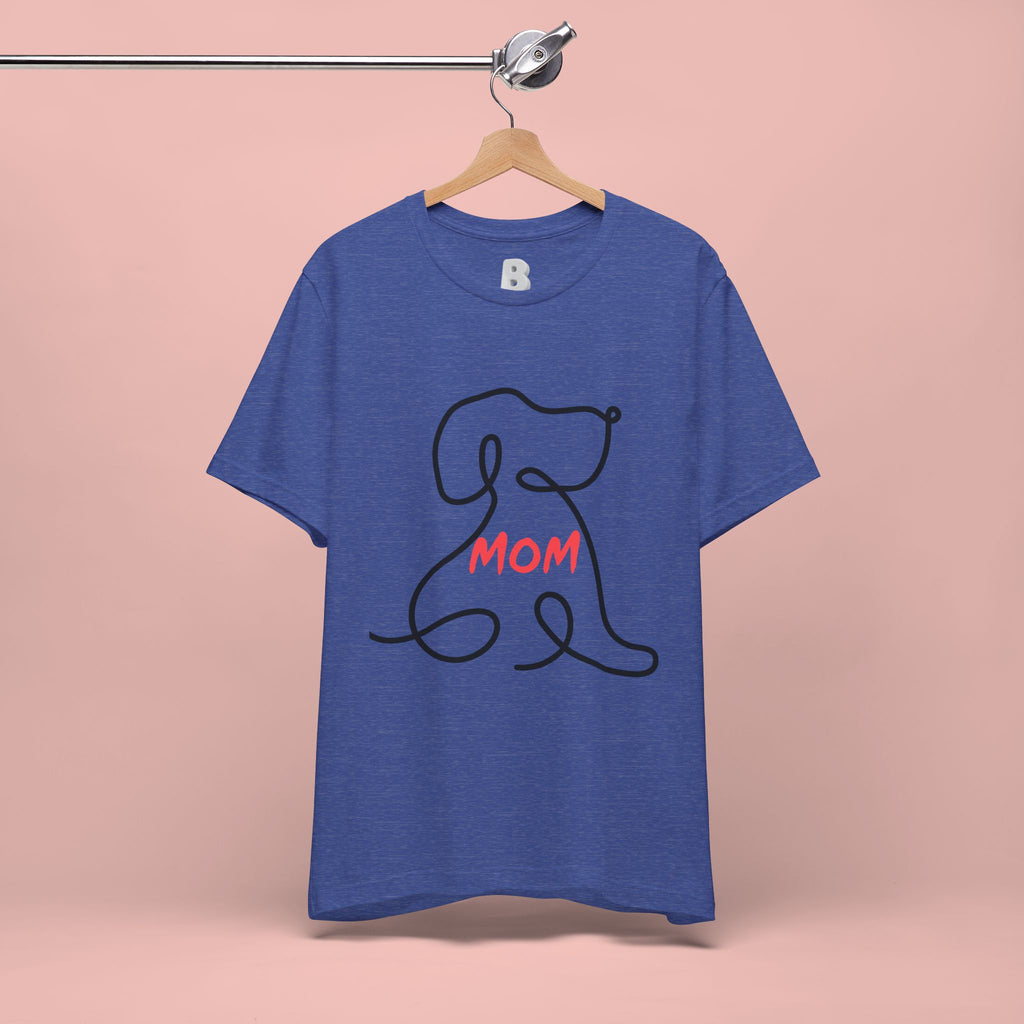 Mom Dog T-Shirt — Minimal Line Art Puppy Tee for Dog Moms, Mother's Day Gift
