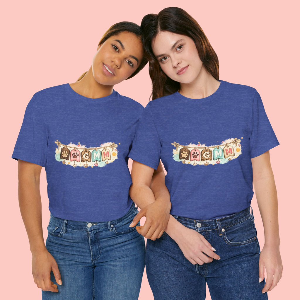 Pet Mom Banner Tee — Cute Paw Print "MOM" Graphic T-Shirt