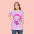 All Smiles Mom's Rules T-Shirt — Cute Pink Dog Graphic Tee for Moms & Pet Lovers