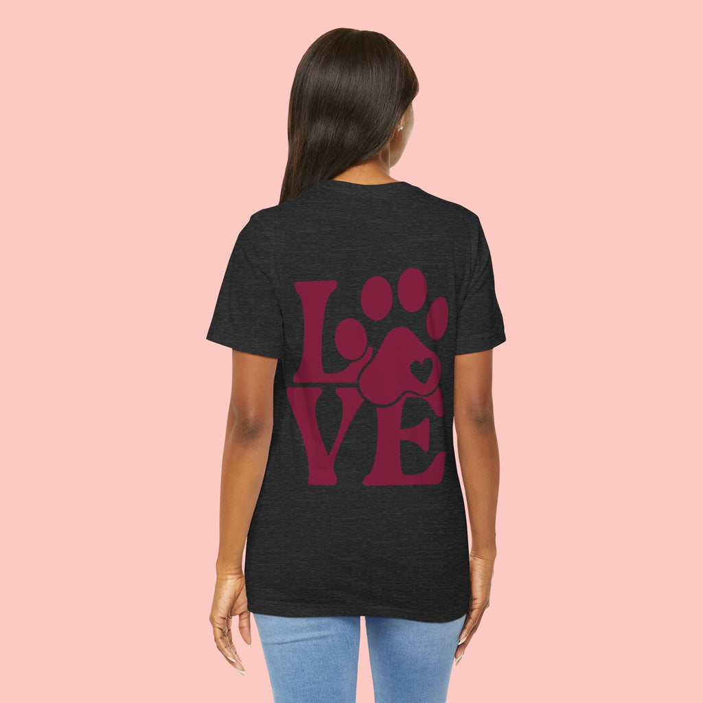 Dog Paw "LOVE" Tee - Pet Lover Graphic T-Shirt