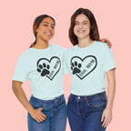 Dog Mom Heart Paw T-Shirt
