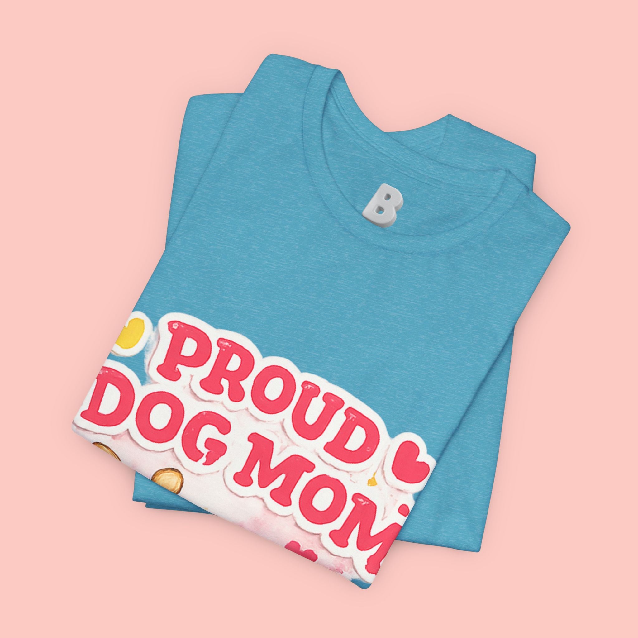 Proud Dog Mom Tee – Floral Retro Heart Design