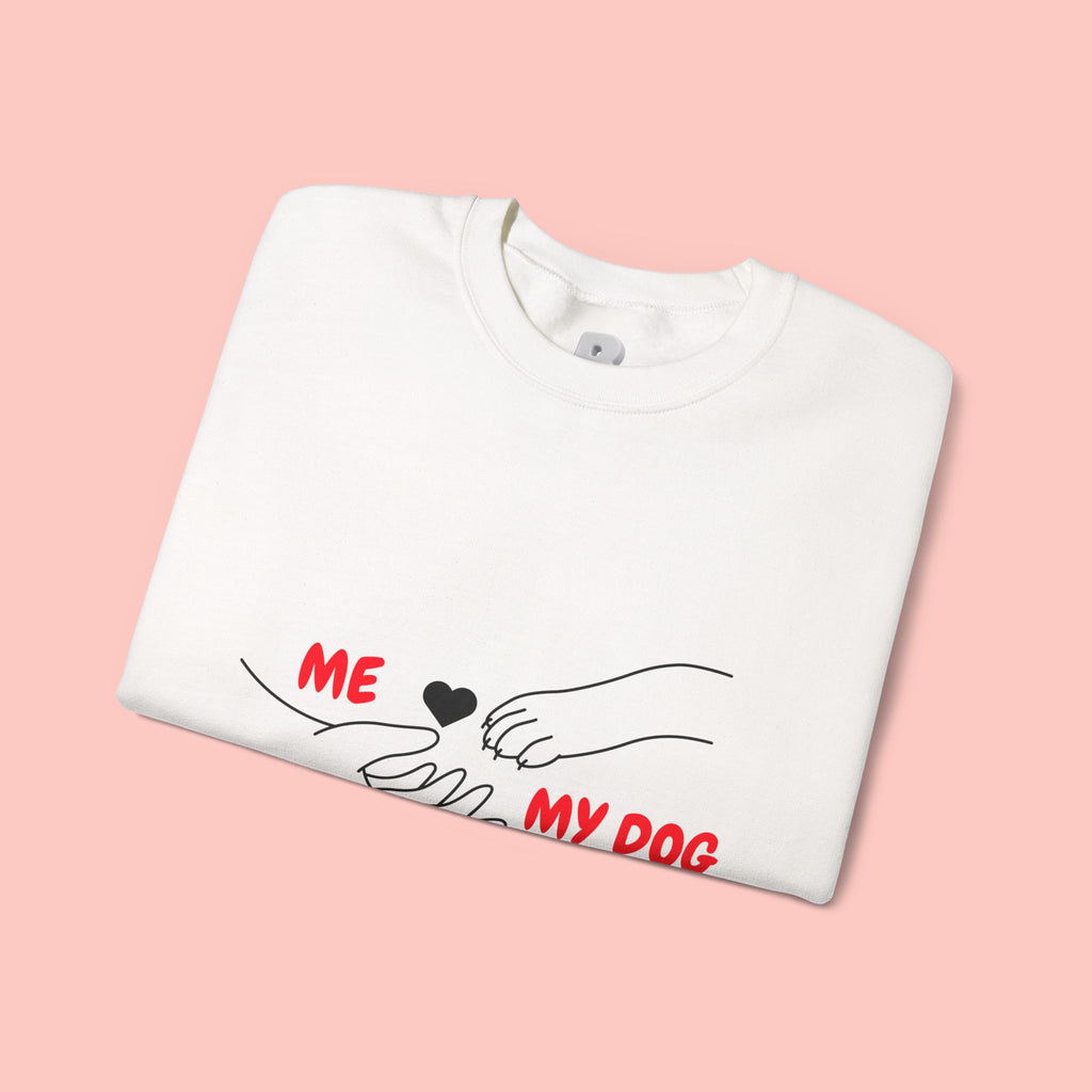 Dog Lover Crewneck Sweatshirt — "Me  My Dog" Minimalist Paw Print Design