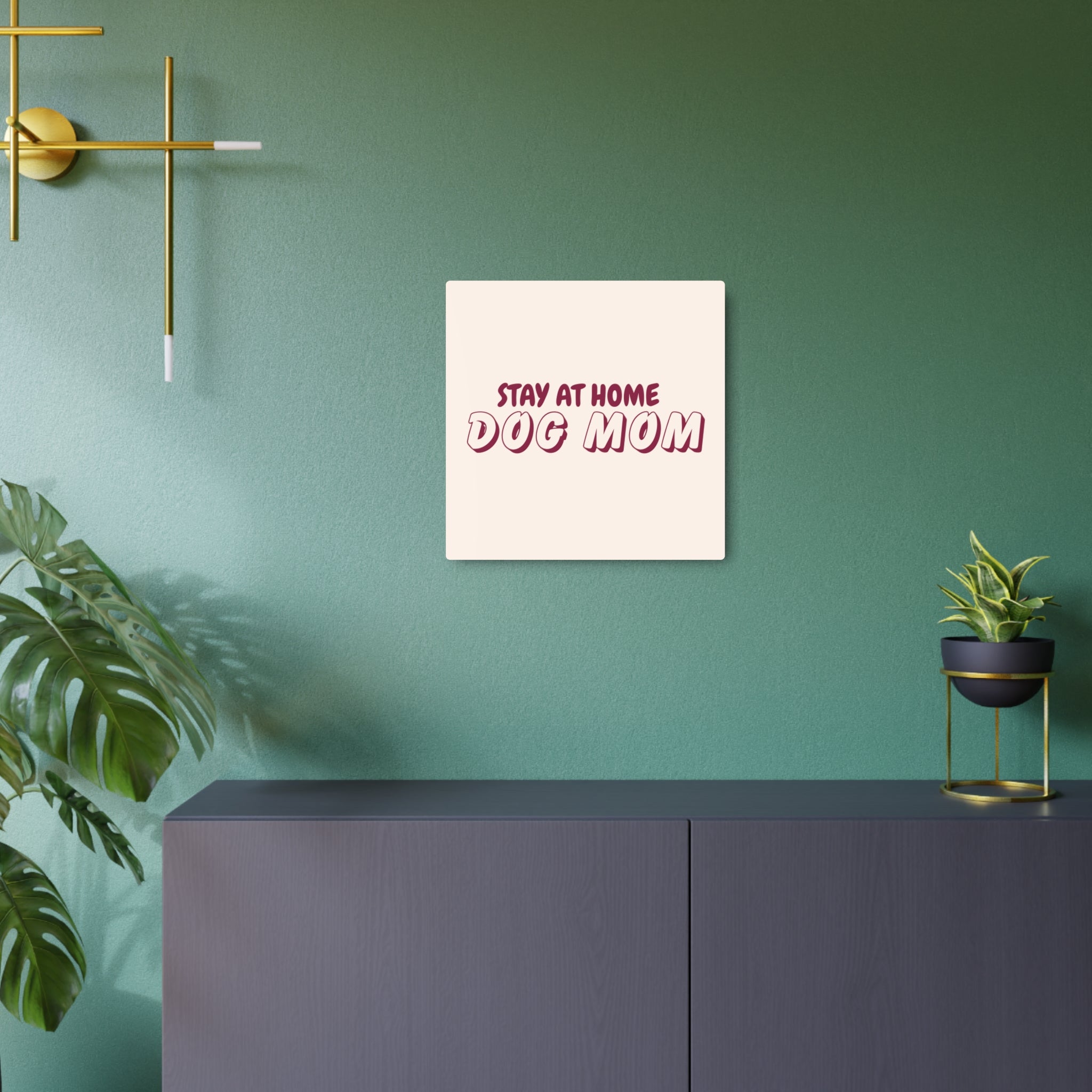 Metal Sign — "Stay At Home Dog Mom" Retro Wall Art for Dog Lovers