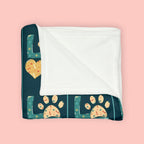 Pet Paw Love Blanket — Cozy Soft Polyester Throw for Dog & Cat Lovers