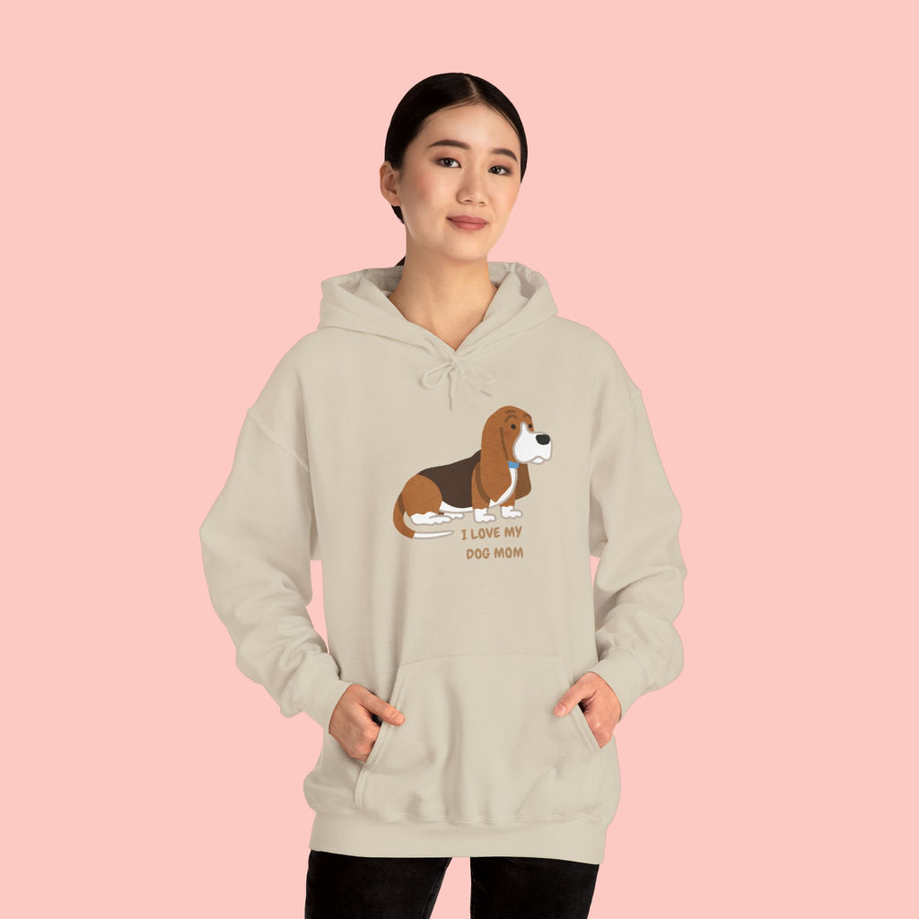 Dog Mom Hoodie — Cute Basset Hound I Love My Dog Mom Sweatshirt