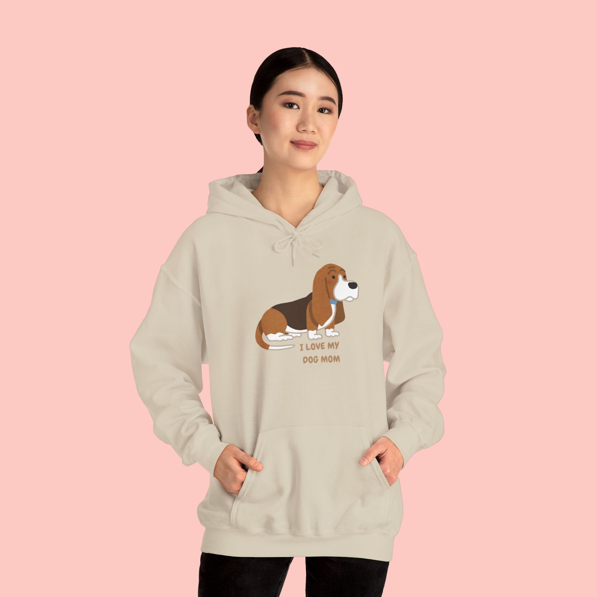 Dog Mom Hoodie — Cute Basset Hound I Love My Dog Mom Sweatshirt