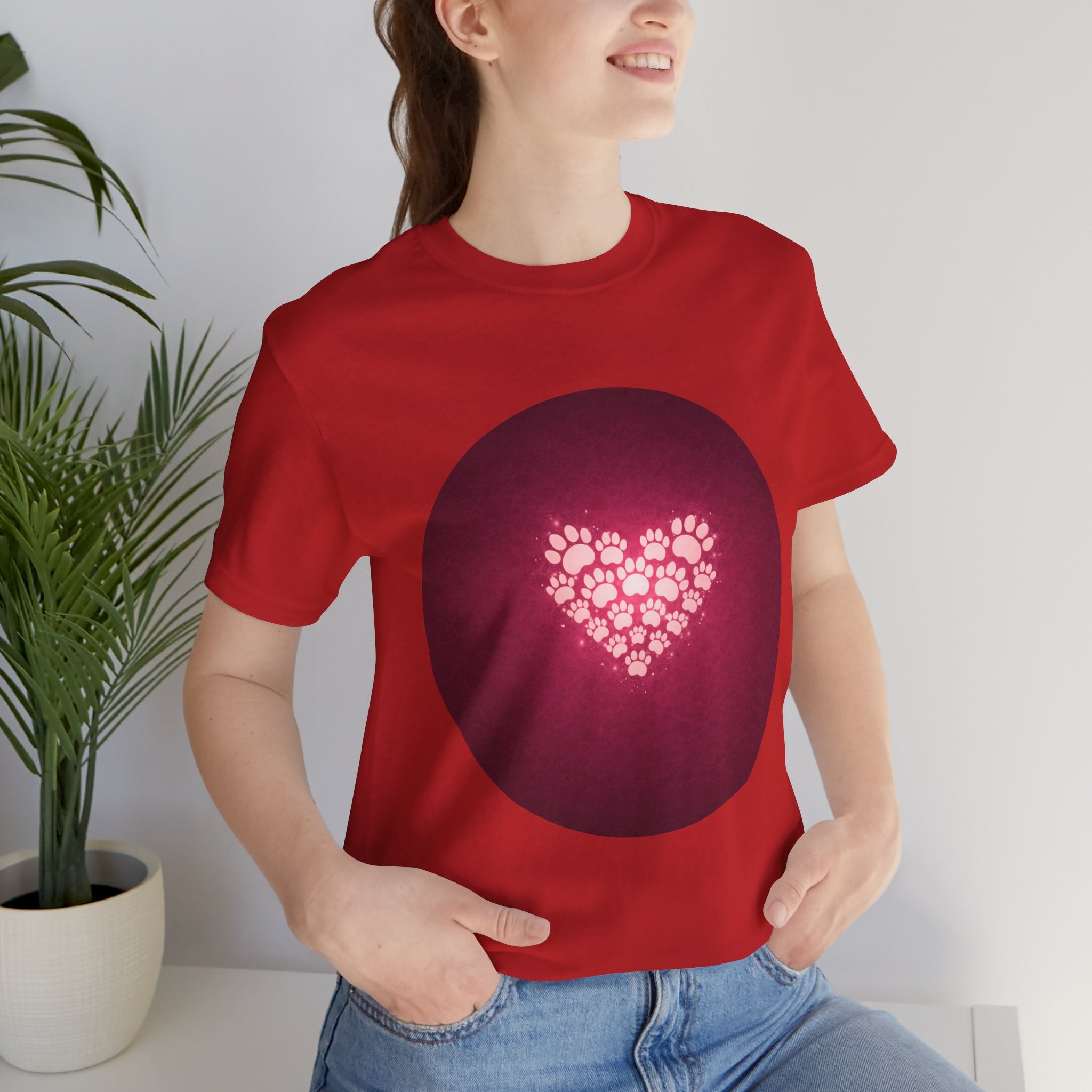 Paw Print Heart T‑Shirt — Cute Pet Lover Tee