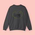 Dog Mom Sweatshirt – "LOVE" Paw Heart Crewneck