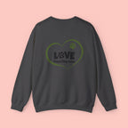 Dog Mom Sweatshirt – "LOVE" Paw Heart Crewneck