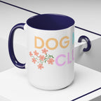 Dog Mom Club Accent Coffee Mug – Colorful Paw Print 11/15oz
