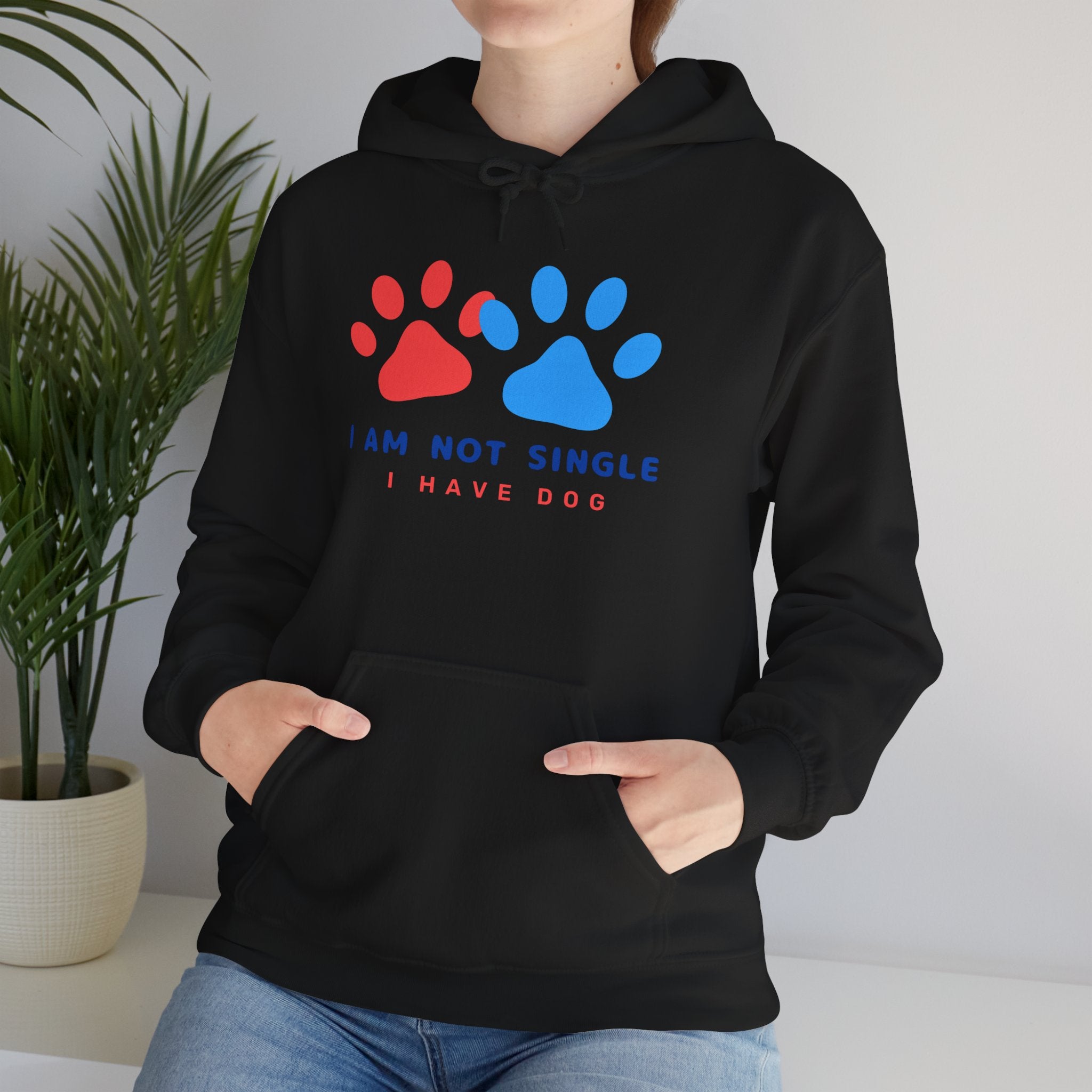 Dog Mom Hoodie – “I Am Not Single I Have Dog” Paw Print Hoodie