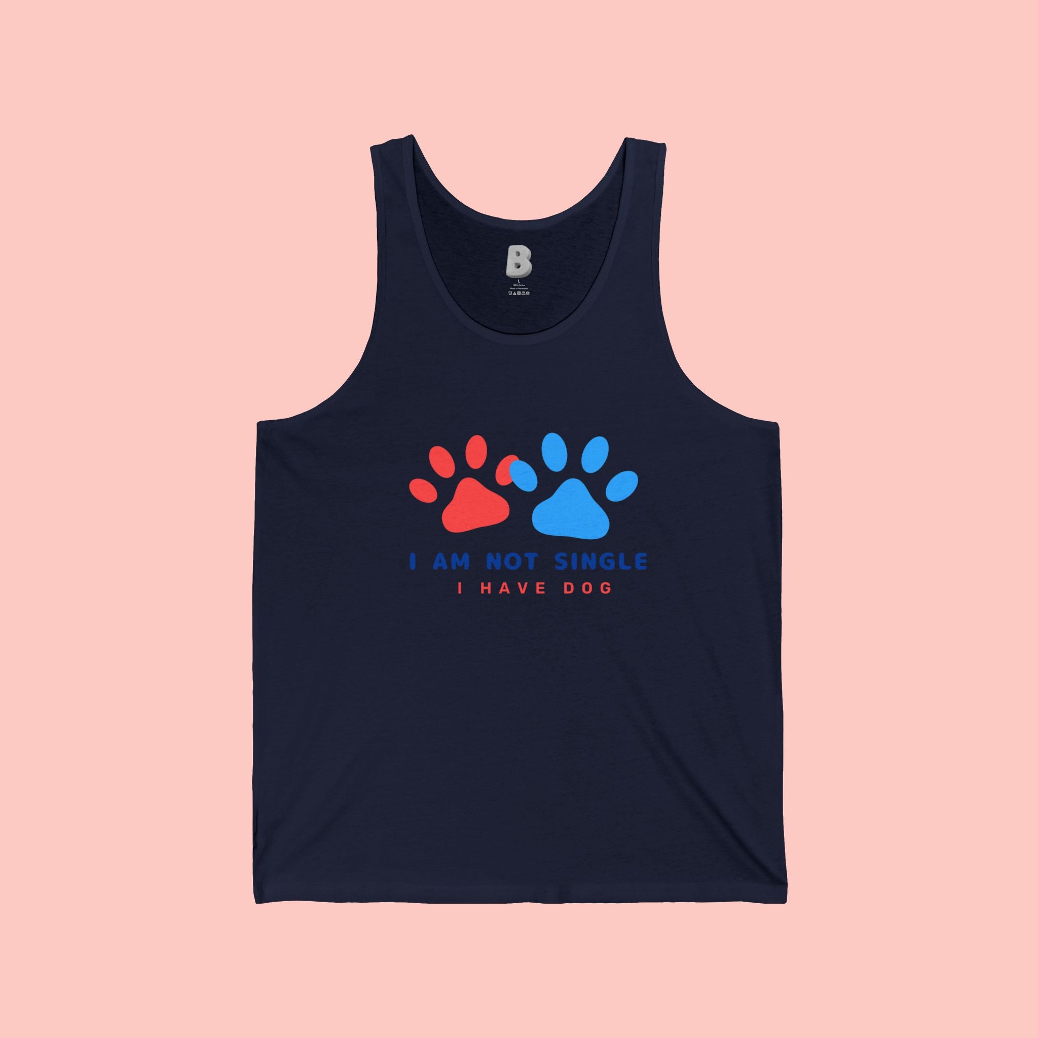 Dog Lover Tank Top — “I Am Not Single I Have Dog” Paw Print Tank