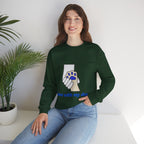 Dog Lover Crewneck Sweatshirt — "Love with my dog." Paw & Hold Graphic