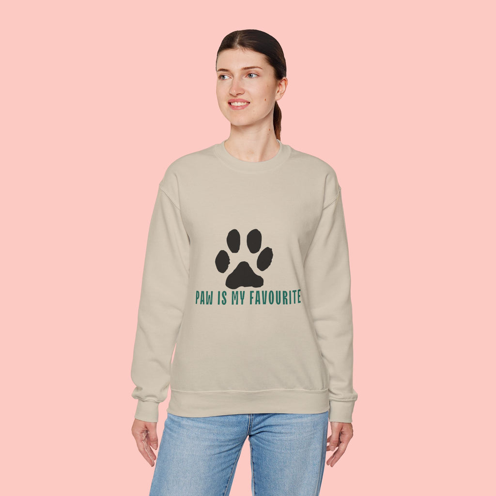 Paw Is My Favourite Sweatshirt – Cute Paw Print Crewneck for Dog & Cat Lovers