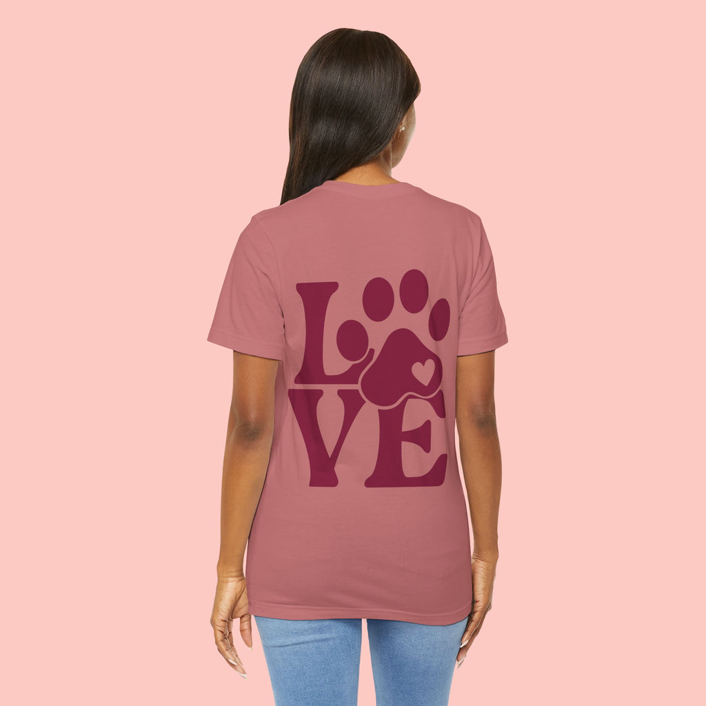 Dog Paw "LOVE" Tee - Pet Lover Graphic T-Shirt