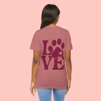 Dog Paw "LOVE" Tee - Pet Lover Graphic T-Shirt