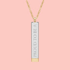 Hidden Message Sliding Bar Necklace — Engravable Secret Message Pendant