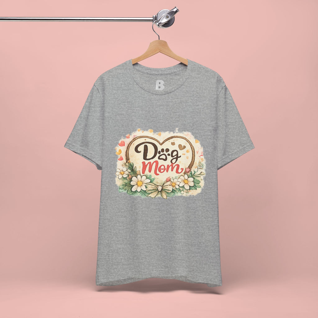 Dog Mom T-Shirt – Floral Heart Paw Design