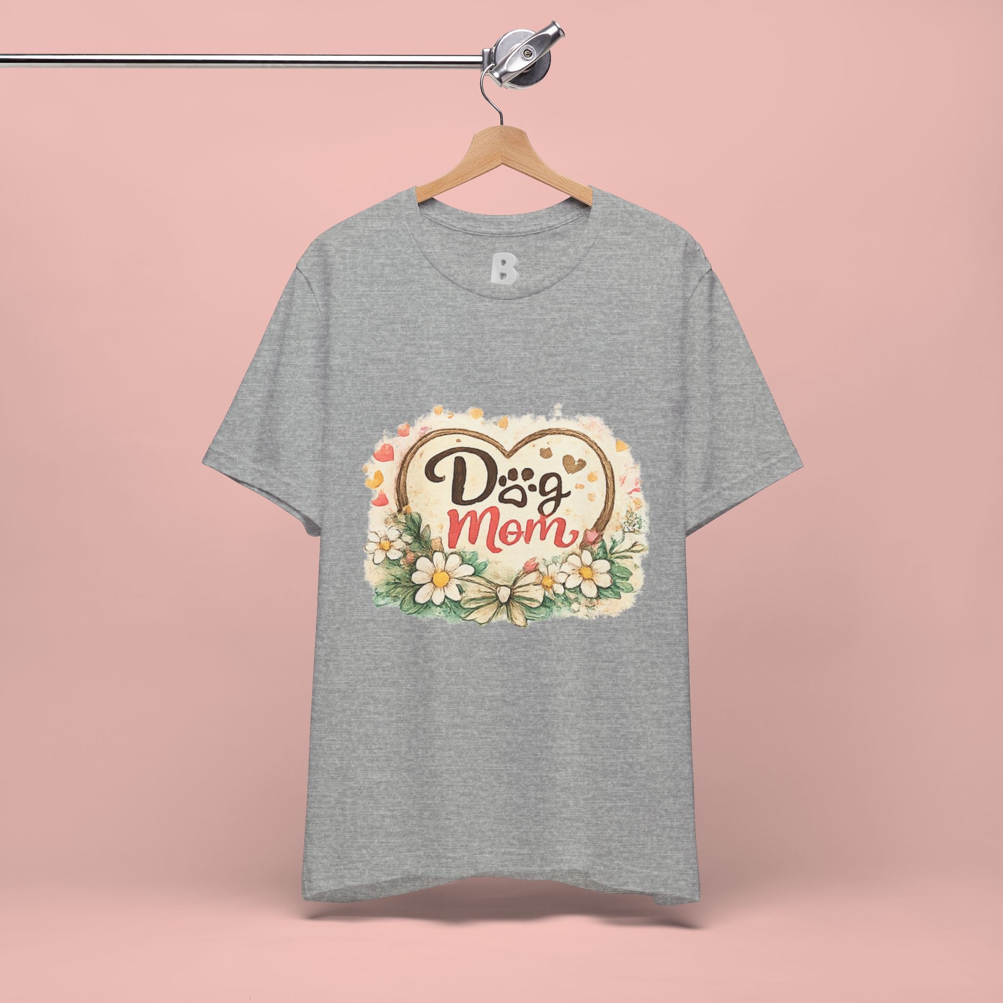 Dog Mom T-Shirt – Floral Heart Paw Design