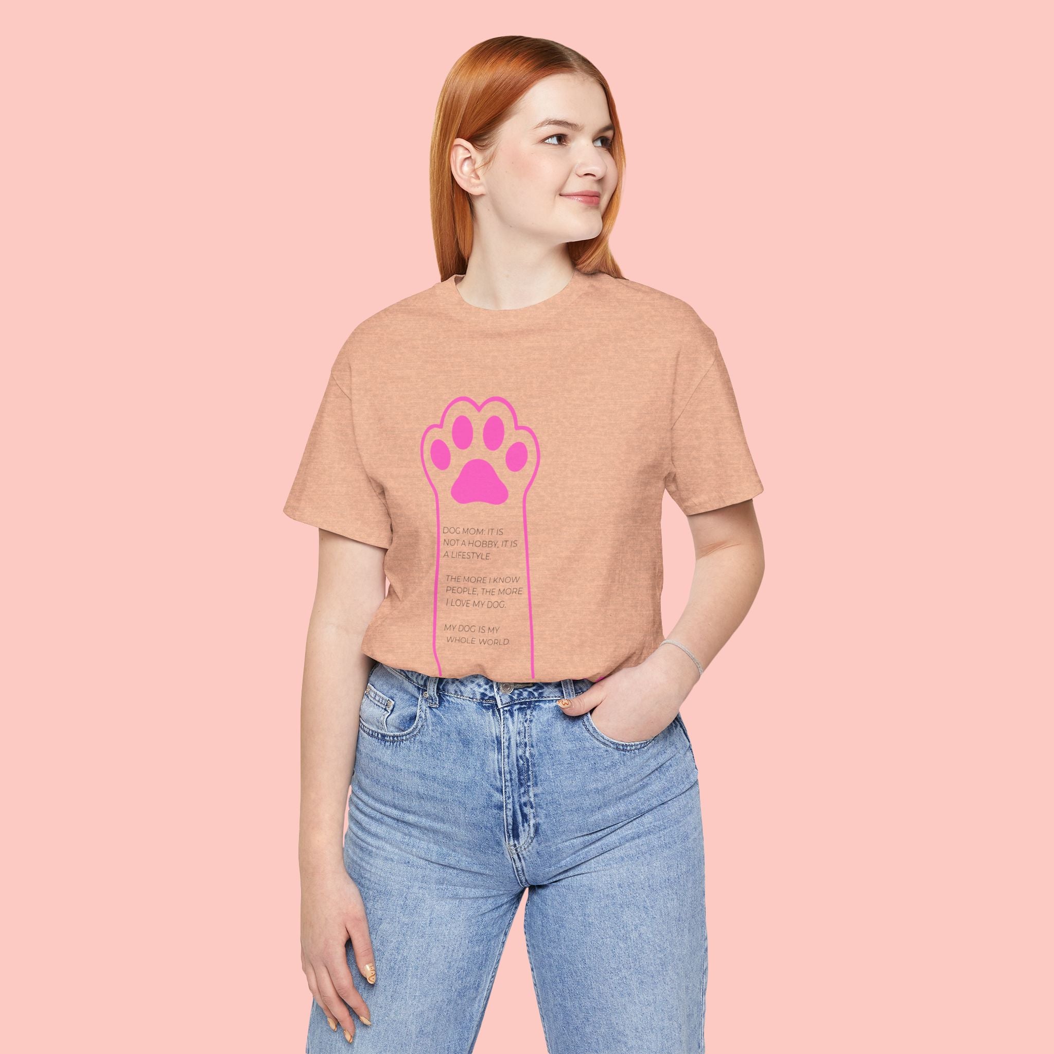 Blessed Dog Mom T-Shirt — Pink Paw Graphic Tee