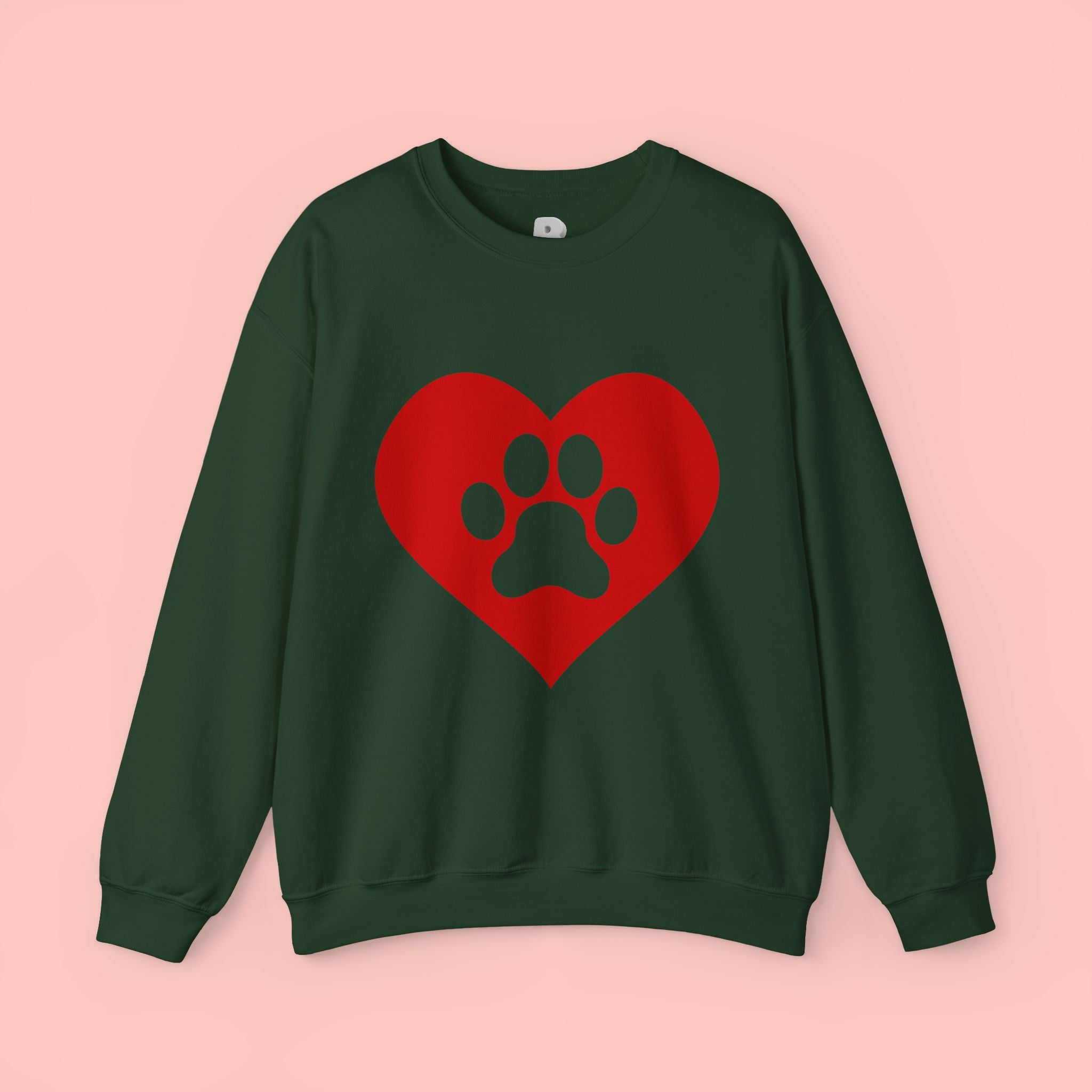 Heart Paw Crewneck Sweatshirt — Cute Pet Lover Pullover