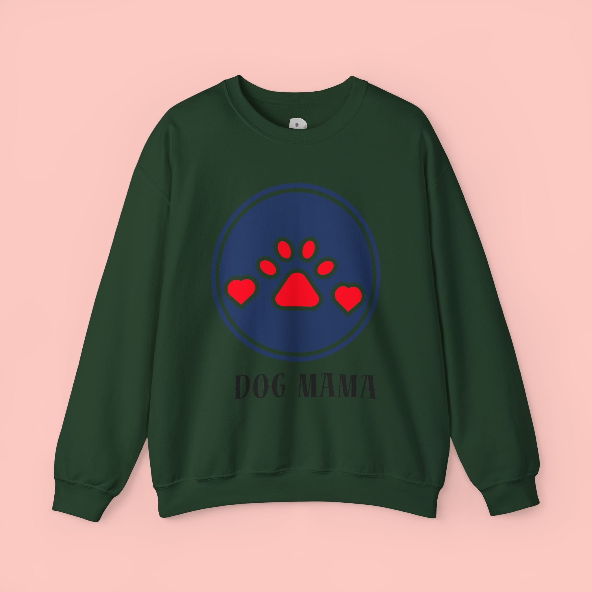 Dog Mama Crewneck Sweatshirt — Cute Paw Print Graphic for Dog Lovers