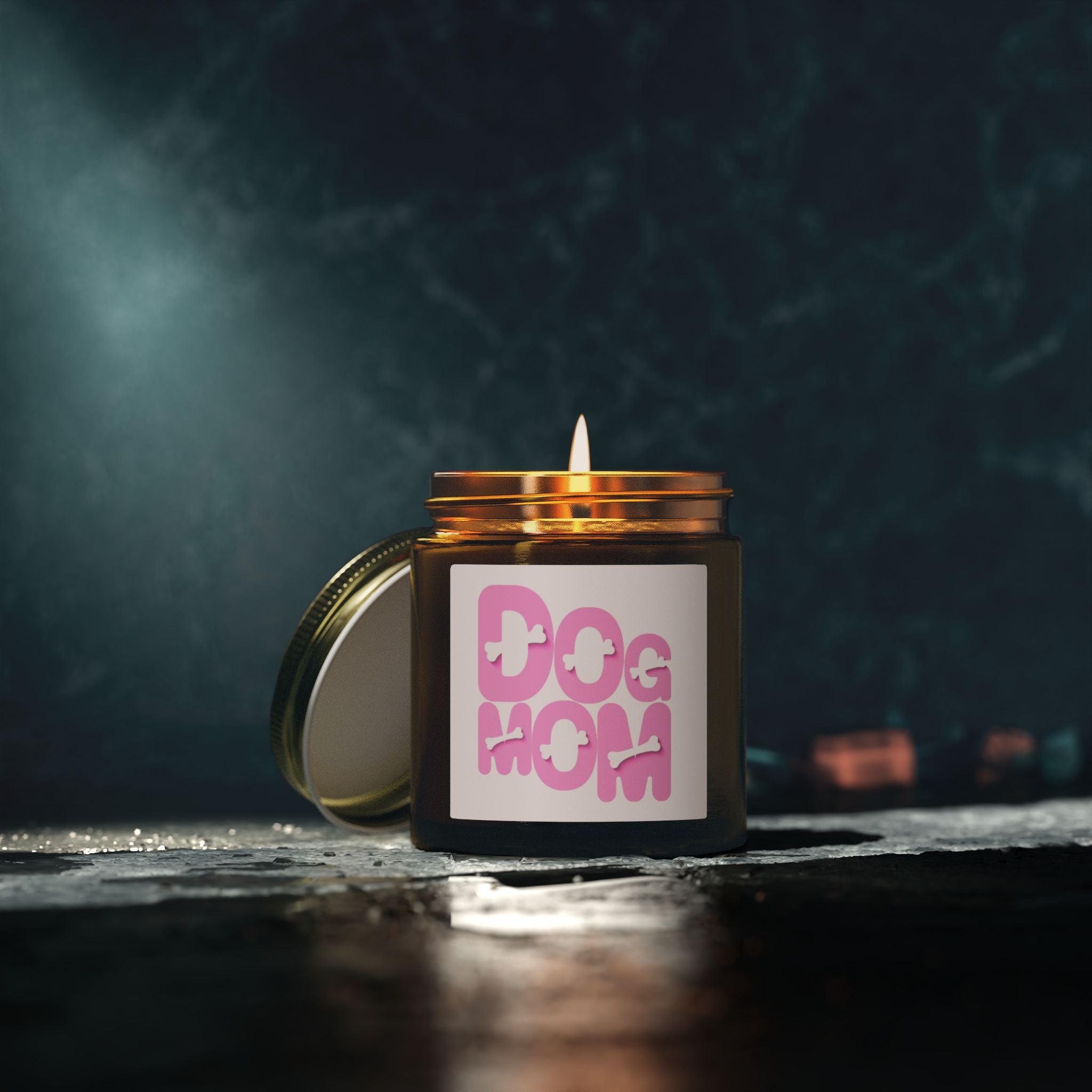 Dog Mom Scented Candle (Coconut Apricot Wax) — 4oz/9oz Gift for Pet Lovers