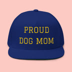Flat Bill Cap — "Proud Dog Mom" Embroidered Trucker Hat