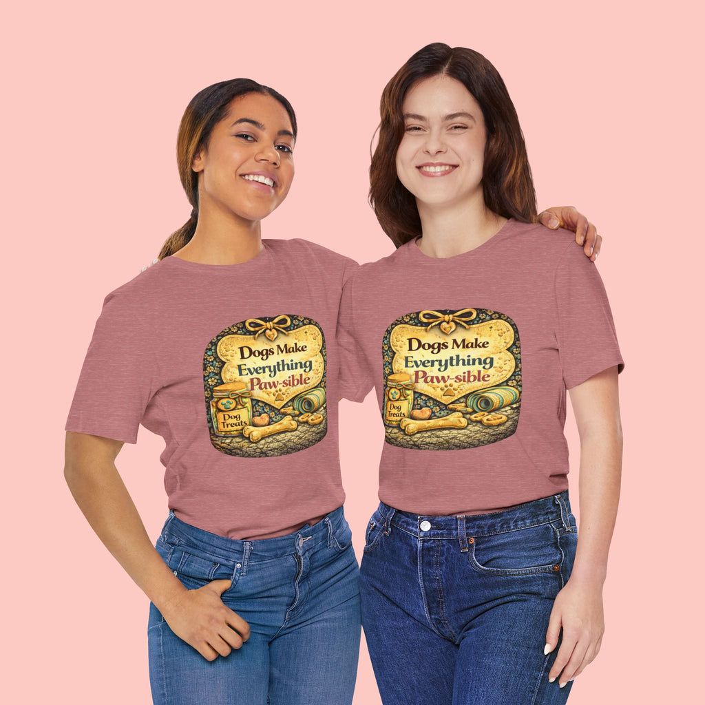 Dog Lover T‑Shirt – "Dogs Make Everything Paw‑sible" Vintage Pet Rescue Tee