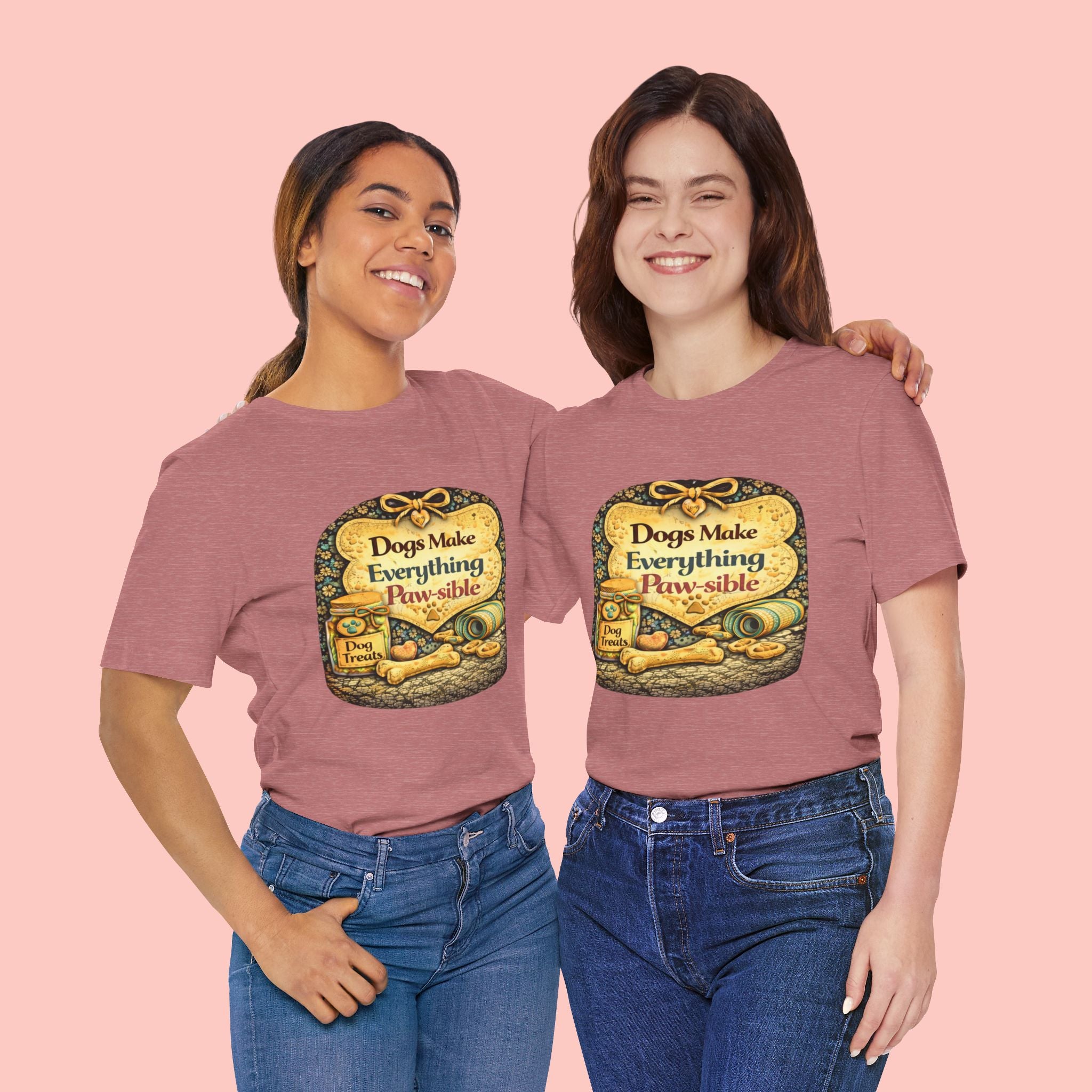 Dog Lover T‑Shirt – "Dogs Make Everything Paw‑sible" Vintage Pet Rescue Tee