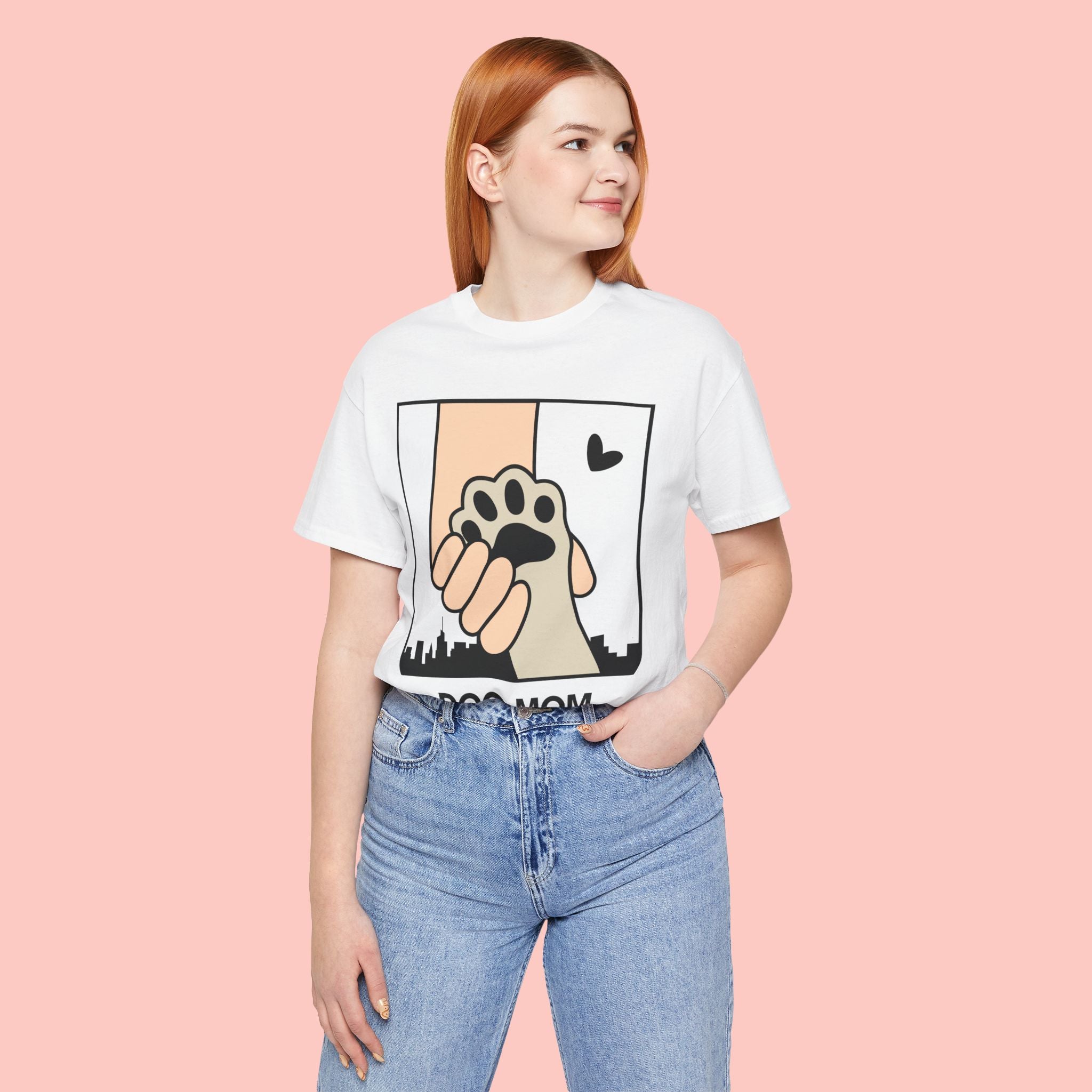Dog Mom T-Shirt — "Love Your Dog Like a Mom" Paw Print Graphic