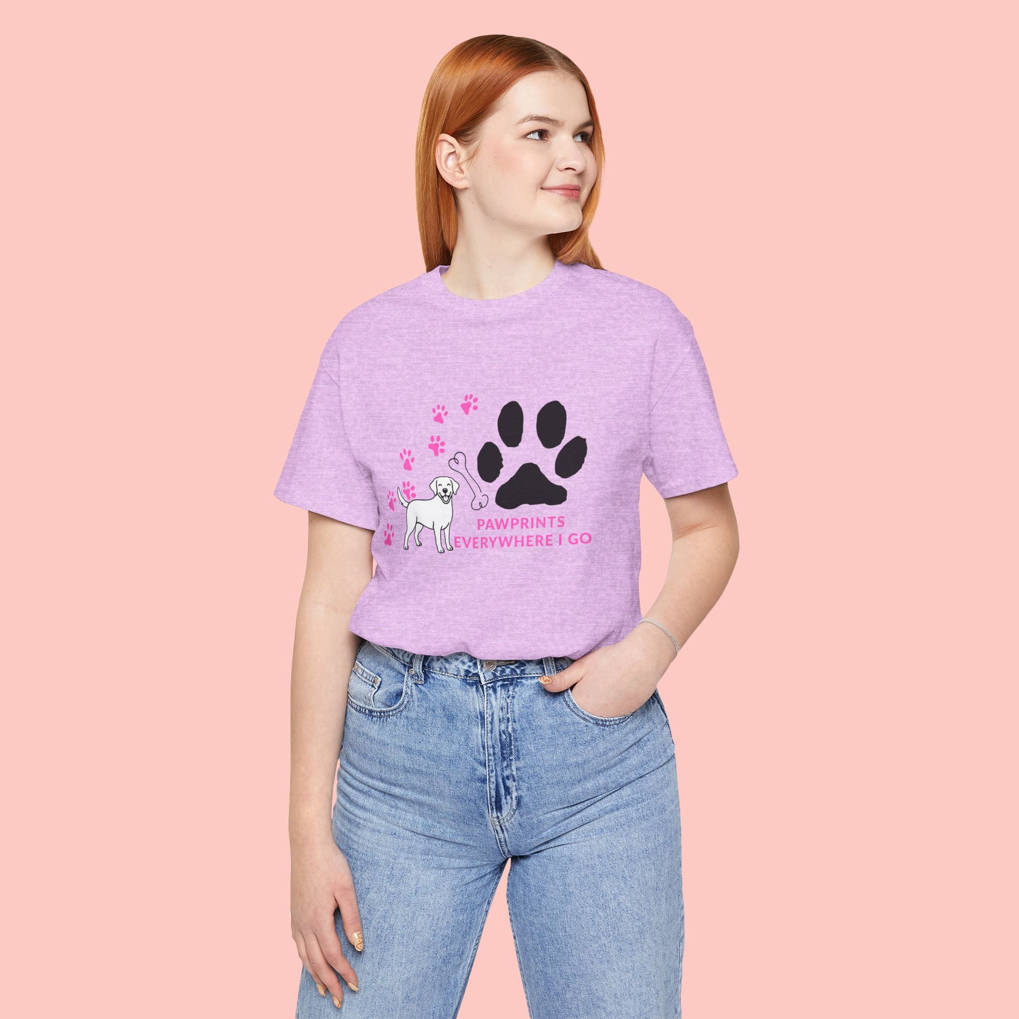 Dog Pawprint T-Shirt — "Pawprints Everywhere I Go" Cute Pet Lover Tee