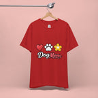 Dog Mom T-Shirt – Heart, Paw & Flower Graphic Tee