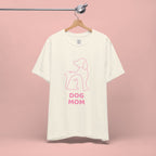 Dog Mom T‑Shirt – Minimal Pink Line Art Dog Tee
