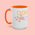 Dog Mom Club Accent Coffee Mug – Colorful Paw Print 11/15oz