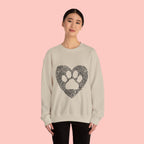 Fingerprint Heart Crewneck Sweatshirt — Panda Paw Love Graphic
