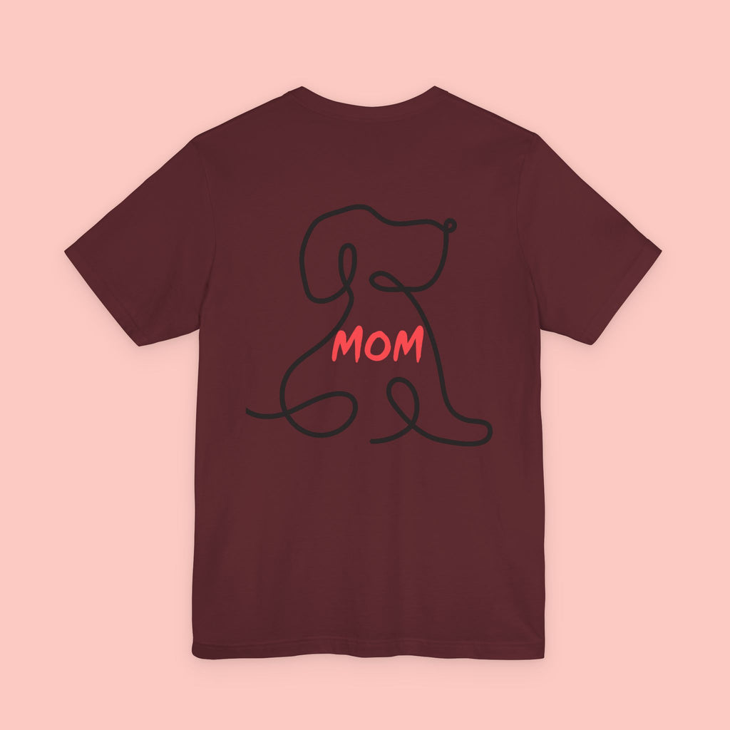 Mom Dog Line Art Tee — Mother's Day Pet Mom T‑Shirt