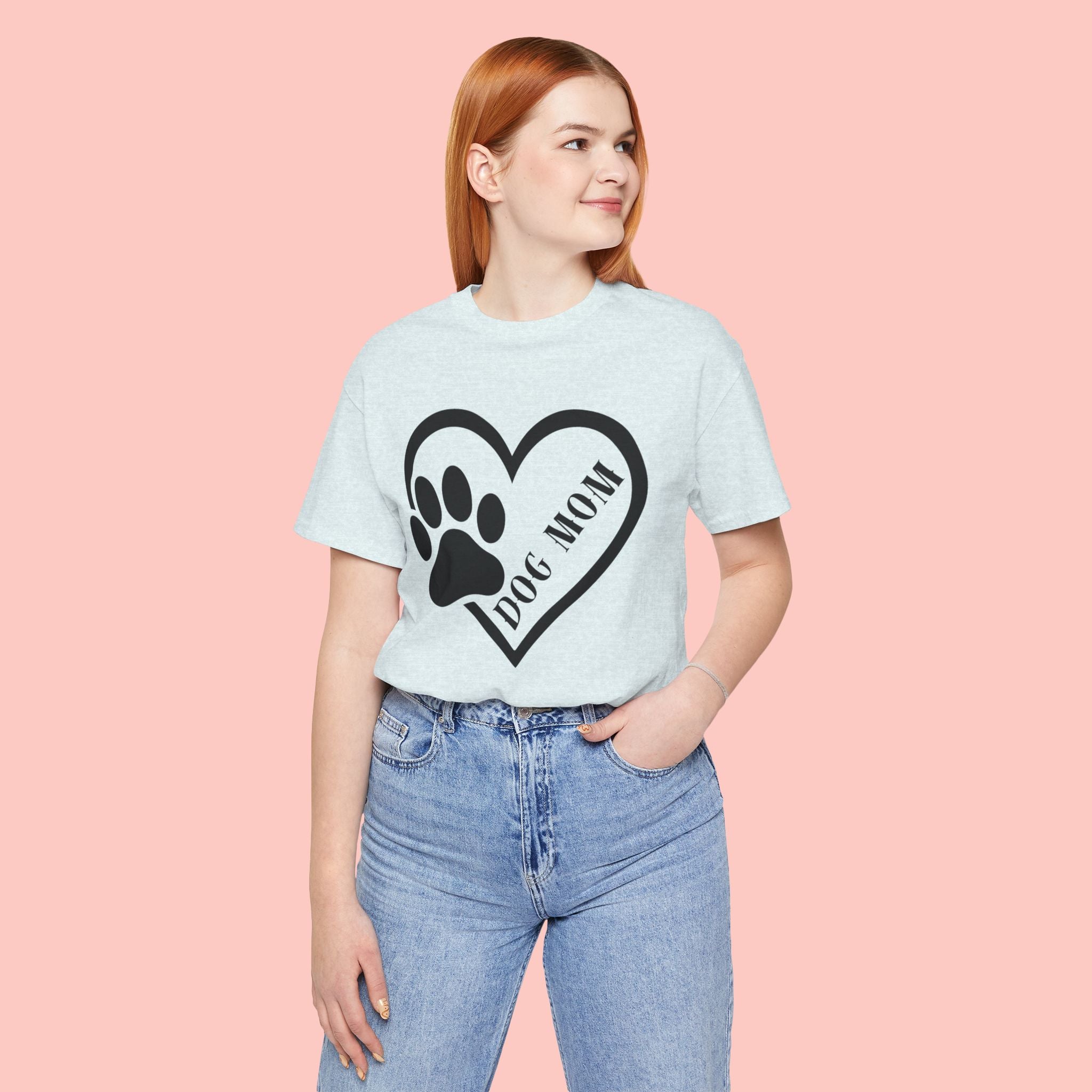 Dog Mom Heart Paw T-Shirt