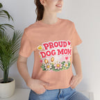 Proud Dog Mom Tee – Floral Retro Heart Design