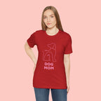 Dog Mom T‑Shirt – Minimal Pink Line Art Dog Tee