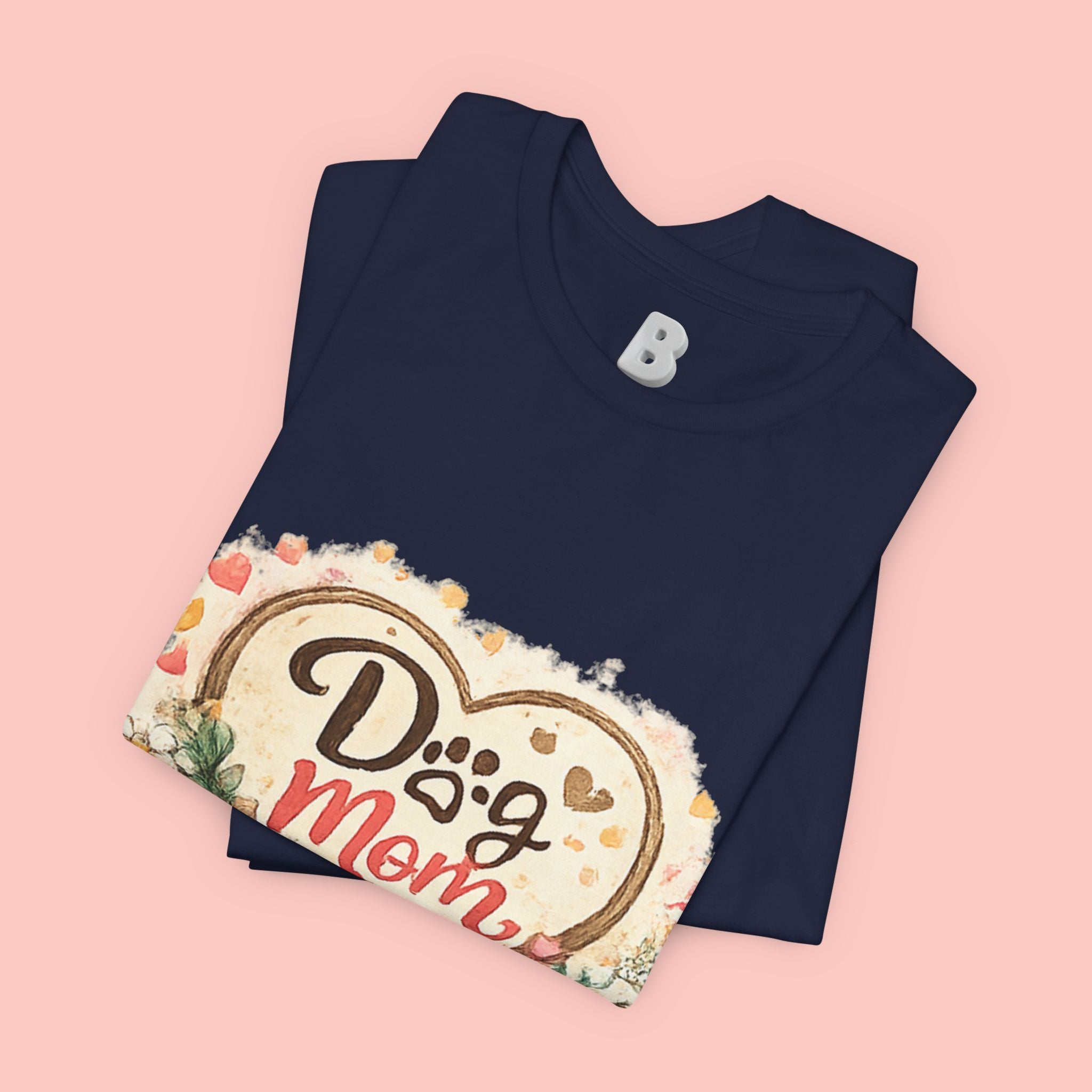 Dog Mom T-Shirt – Floral Heart Paw Design